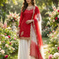 Embroidered French Crepe Top Palazzo Set with Organza Dupatta