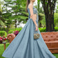 Steel Blue Draped Lehenga
