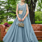 Steel Blue Draped Lehenga