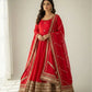 Sequin Border Designer Flared Anarkali Suit in silk fabric