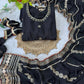 Sequin Border Designer Flared Anarkali Suit in silk fabric