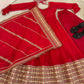 Sequin Border Designer Flared Anarkali Suit in silk fabric
