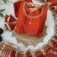 Sequin Border Designer Flared Anarkali Suit in silk fabric