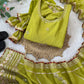 Sequin Border Designer Flared Anarkali Suit in silk fabric
