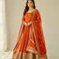 Sequin Border Designer Flared Anarkali Suit in silk fabric