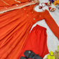 Sequin Border Designer Flared Anarkali Suit in silk fabric