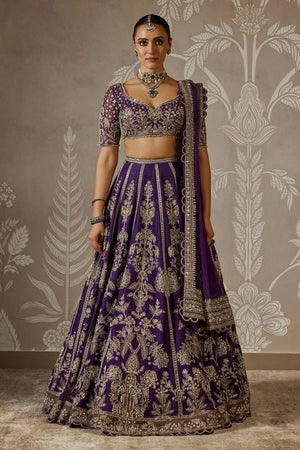 Deep Purple Zari Lehenga