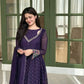 Violet Floral Cuff Anarkali Set