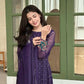 Violet Floral Cuff Anarkali Set