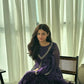 Violet Floral Cuff Anarkali Set