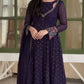 Violet Floral Cuff Anarkali Set