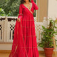 Red Gota Patti Anarkali