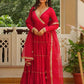 Red Gota Patti Anarkali