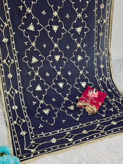 Traditional Rajasthani Hand Gota Patti Georgette Saree