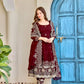 Embroidered Faux Georgette Anarkali Set with Dupatta