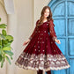 Embroidered Faux Georgette Anarkali Set with Dupatta