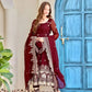 Embroidered Faux Georgette Anarkali Set with Dupatta