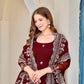 Embroidered Faux Georgette Anarkali Set with Dupatta