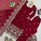 Embroidered Faux Georgette Anarkali Set with Dupatta