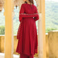 Maroon Floral Vine Kurta Set