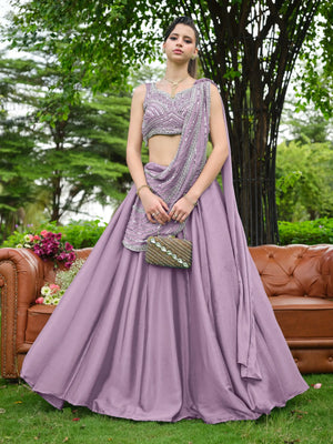 Steel Blue Draped Lehenga