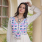 Kora Cotton Gota Jacket Anarkali