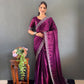 Scattered Crystal Rangoli Saree