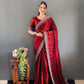 Scattered Crystal Rangoli Saree