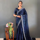Scattered Crystal Rangoli Saree