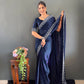 Scattered Crystal Rangoli Saree