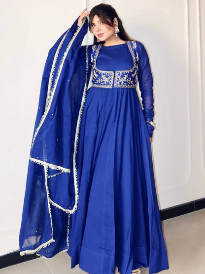 Royal Blue Jacket Style Gown