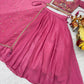 Rose Pink Pure Crunchy Silk Moti Sequins Embroidered Lehenga Choli for Wedding Wear