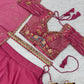 Rose Pink Pure Crunchy Silk Moti Sequins Embroidered Lehenga Choli for Wedding Wear