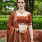 Rust Zari Sequin Embroidered Lehenga