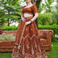 Rust Zari Sequin Embroidered Lehenga