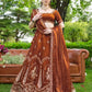 Rust Zari Sequin Embroidered Lehenga
