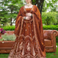 Rust Zari Sequin Embroidered Lehenga