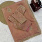 Blush Pearl Bead Work Silk Saree
