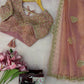 Blush Pearl Bead Work Silk Saree