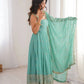 Sea Green Sequin Anarkali Set