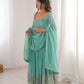 Sea Green Sequin Anarkali Set