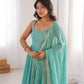 Sea Green Sequin Anarkali Set