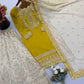 Mustard Sequin Embroidered Sharara Set