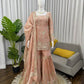 Champagne Peach Silk Sequins Embroidered Sharara Suit for Wedding & Festive Wear