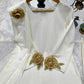 Rosette Embroidered Crepe Sharara