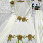 Rosette Embroidered Crepe Sharara