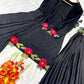 Rosette Embroidered Crepe Sharara