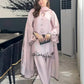 Noor Threadwork Crepe Silk Farshi Salwar Set for Festive and Family Occasions