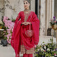 Crimson Red Pure Crunchy Silk Sequins Embroidered Kurti Palazzo Set for Wedding Wear