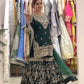 Bottle Green Zari Meena Sharara Set
